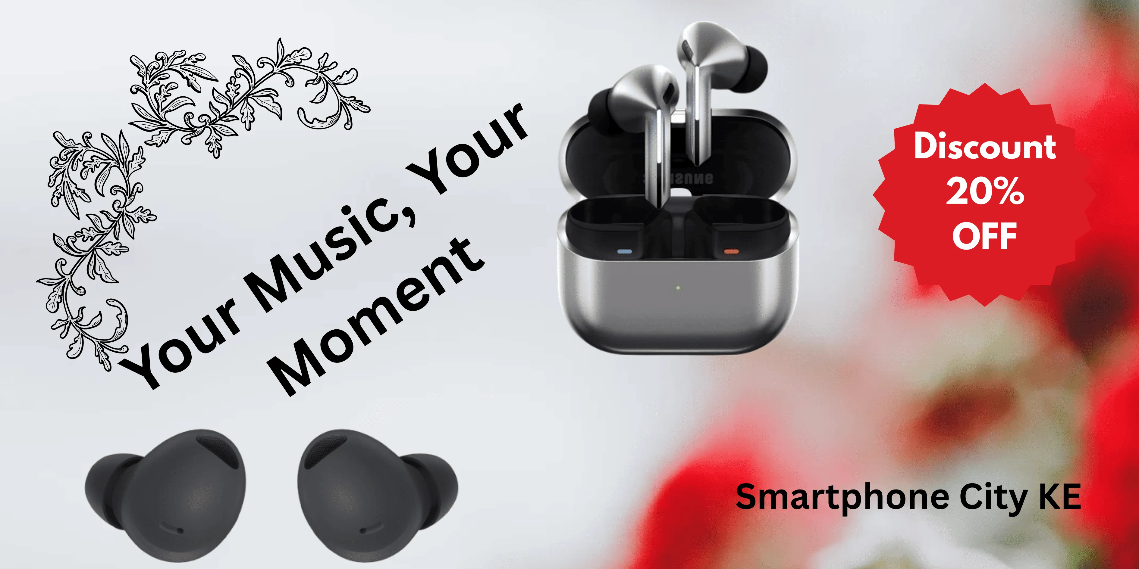 Earbuds Christmas Banner